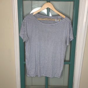 Loft Blue and White Striped T-shirt